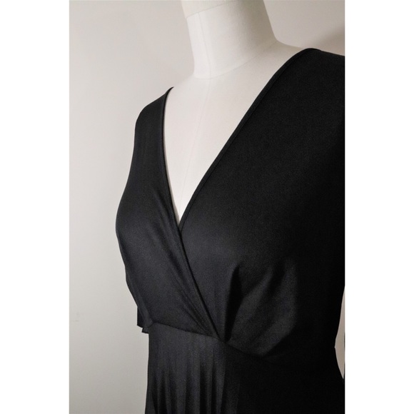 🆕 ASOS black pleated long evening gown, Sz 16 - Picture 2 of 6